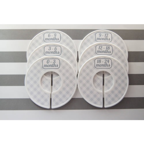 Baby Closet Dividers Gray Gingham Clothes Organizers Baby Boy Girl Shower Gift Ideas for New Mother Assembled