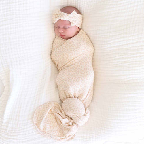 Lovely Leopard Bamboo Waffle Oversized Swaddle Blanket