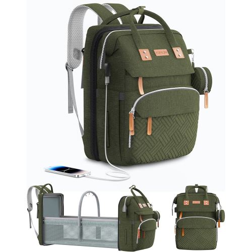 Diaper Bag Backpack with Changing Station, Large Diaper Bag, Baby Bag, Multifunctional Diaper Bag, ARMYGREEN