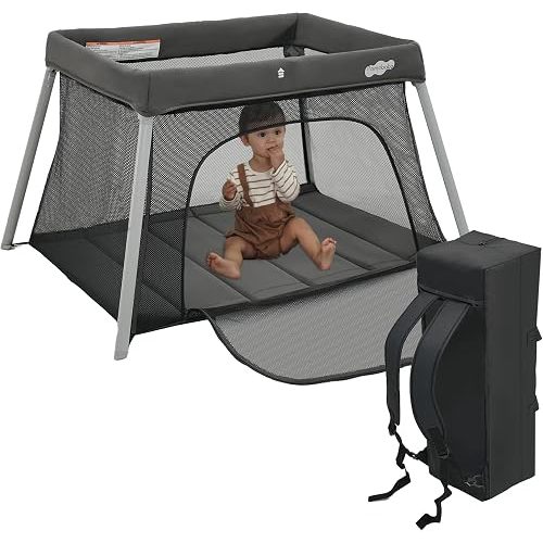 Pamo Babe Travel Crib, Portable Pack and Play with Mattress