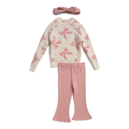 Infant Girls Chenille Sweater And Flared Leggings Set With Headband | Kids & Baby | T.J.Maxx