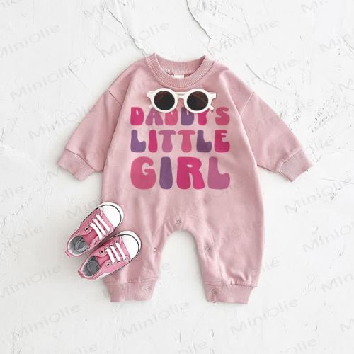 DADDY'S LITTLE GIRL Baby Pink Romper