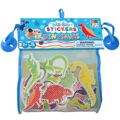Buddy & Barney: Bath Time Stickers - Dinosaurs - 18 Foam Dino Character Pieces