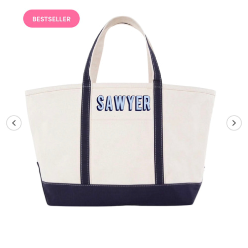 Embroidered Monogram Tote - Personalized Travel Bag