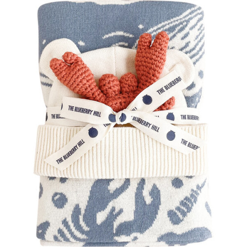 Cotton Blanket and Teether Baby Gift Set, Nautical - The Blueberry Hill | Maisonette