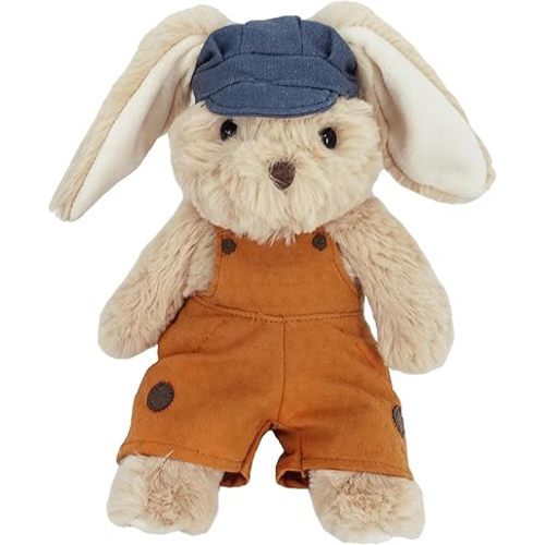 MON AMI Benjamin Bunny Stuffed Animal Plush Toy | 8-Inch Dressed Bunny with Floppy Ears | Soft & Cuddly Rabbit Plush for All Ages | Springtime Nursery Décor & Adorable Gift