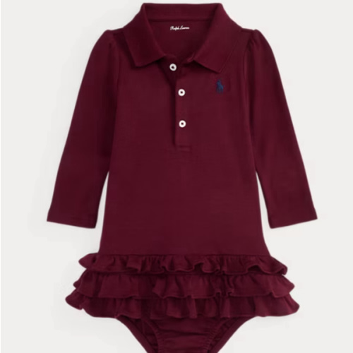 Ruffled Soft Cotton Polo Dress & Bloomer