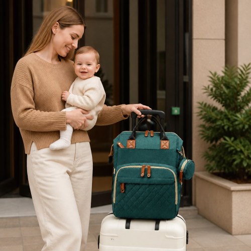 3-in-1 Travel Diaper Backpack with Foldable Baby Bed – Perfect for On- – Kids Australia