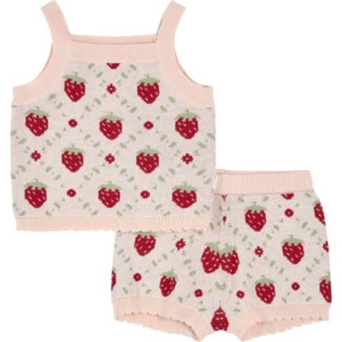 Strawberry Organic Cotton Knit Tank & Shorts Set