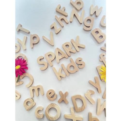 Magnetic Wooden Letter Set – Chunky Pine ABCs, Toddler Learning