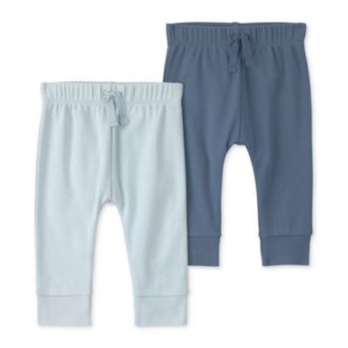 Baby Girls' and Boys' Pull-On Pants, 2-Pack