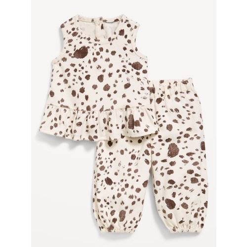 Printed Sleeveless Top and Pants Set for Baby
