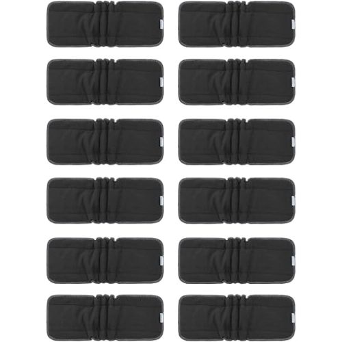Babygoal Baby Reusable Charcoal Inserts with Double Gussets 12 Pack, 5-Layer Liners for Meduim Cloth Diapers Nappies and Diaper Covers, 12FLN-B