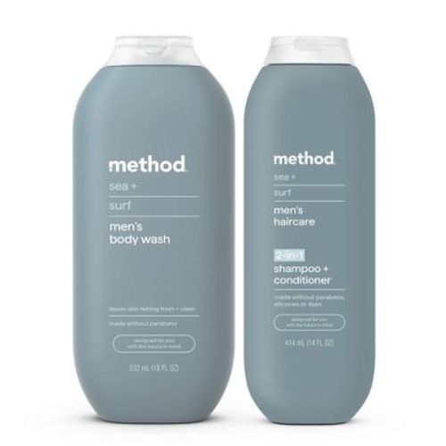 Method Sea and Surf Men's 18 fl oz Body Wash + 14 fl oz 2-in-1 Shampoo and Conditioner