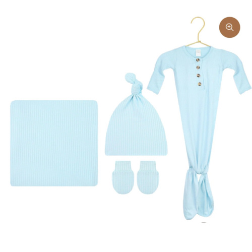Oliver Ribbed Newborn Hat Bundle (Gown)