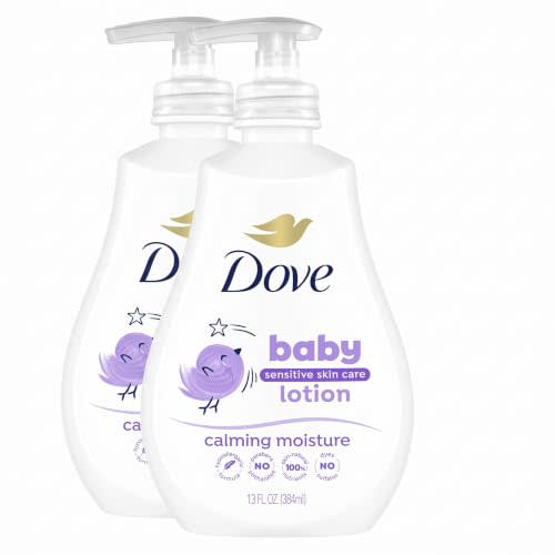 Baby Dove Sensitive Skin Care Baby Lotion For a Soothing Scented Lotion Calming Moisture Hypoallergenic and Dermatologist-Tested 13 oz (Pack of 2)