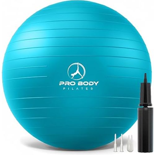ProBody Pilates Yoga Ball - Exercise Balls, Various Sizes, for Stability, Pregnancy, Workout & Physical Therapy