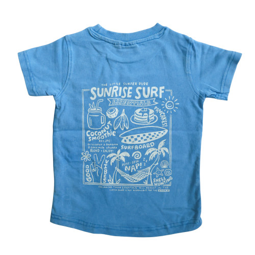 Blue Sunrise Surf Little Surfer Dude Logo T-Shirt