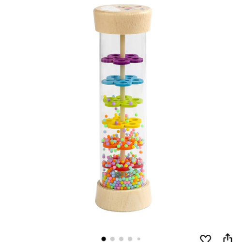 WODI Wooden Rain Stick Montessori Toys for Babies 6-12 Months,Baby Rattle Shaker Sensory Developmental Toy,Raindrops Musical Instrument Baby Musical Toys for 1 Year Old Toddler Kids