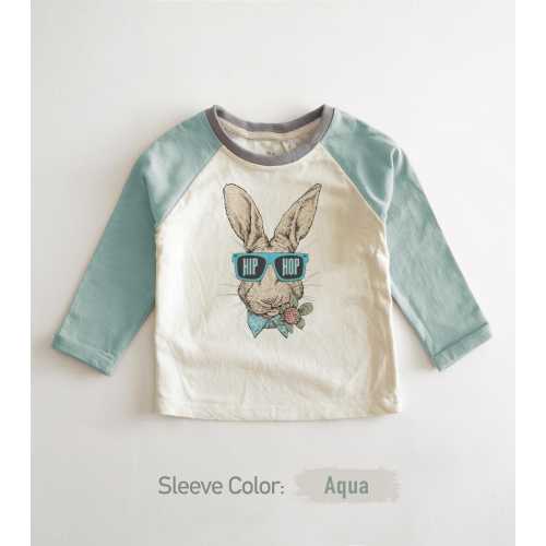 Hip Hop Bunny Toddler Raglan - Boys Easter Shirt - Hipster Natural Kids Tee