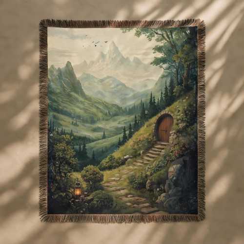 Middle Earth Blanket, LOTR Landscape Large Tapestry, Shire Mountains Nature Tapestry, Halfling Woven Wall Hanging, Fantasy Book Lover Gift