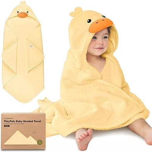 KeaBabies Organic Baby Towel with Hood for Girls, Boys - Soft, Absorbent, 100% Cotton Hooded Baby Towels for Newborns, Infants, Large Hooded Bath Towels for Babies, Kids, Toddler 1-3 (Duci)