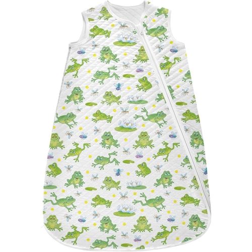vvfelixl Unisex Frogs Lilies Lotus Baby Sleeping Bag,Baby Wearable Blanket,Toddler Sleep Sack,Sleep Suit for Infant Newborn Baby 0-6 Months