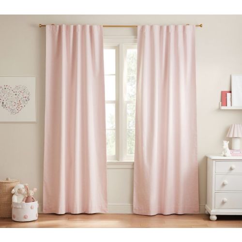 Evelyn Linen Kids Blackout Curtain | Pottery Barn Kids