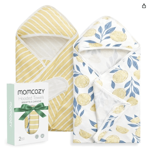 Momcozy Baby Towel with Hooded - Lemon Leaves