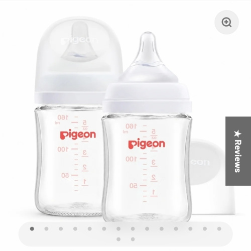 Glass Wide Neck Baby Bottle, 2 Packs, 5.4 Oz(160ml) for newborns