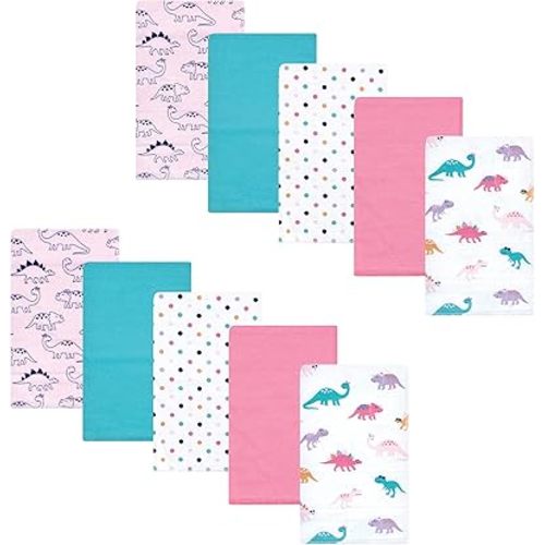 Hudson Baby Unisex Baby Cotton Flannel Burp Cloths, Cuteasaurus, One Size