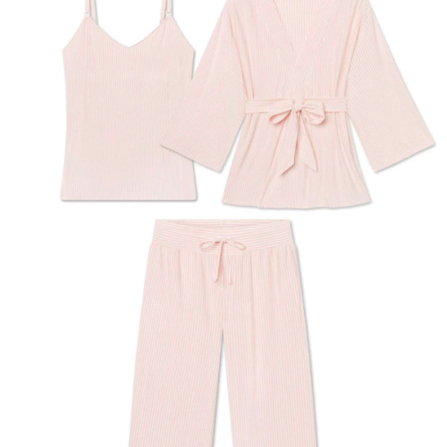 LAKE | Women | DreamModal® Pajamas | English Rose Pencil Stripe Maternity Kimono Bundle