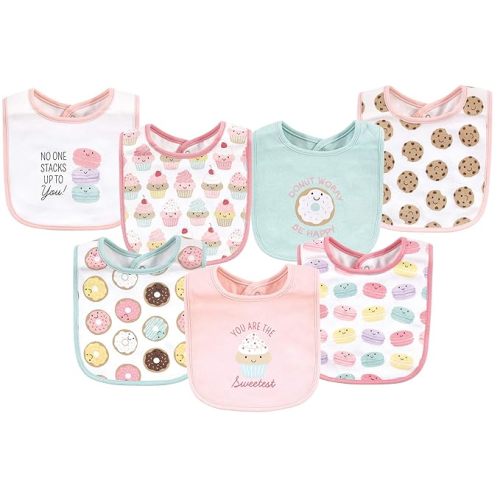 Hudson Baby Unisex Baby Cotton Bibs, Sweetest Cupcake, One Size
