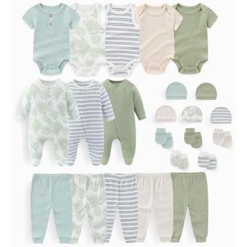 JELYLOVE 23 Pack Baby Boy Girl Bodysuits And Pants Sets New Born Outfits