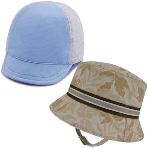 Keepersheep Baby Reversible Baseball Cap Infant Sun Hat, Cotton Knit Soft Brim for Infant Toddler, Summer Outdoor Unisex