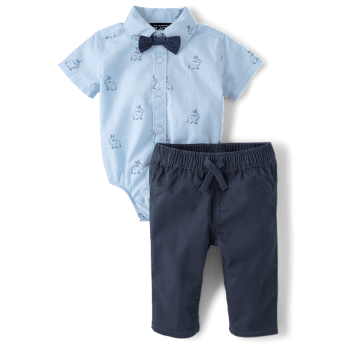 Baby Boys Bunny 2-Piece Outfit Set - Blue
