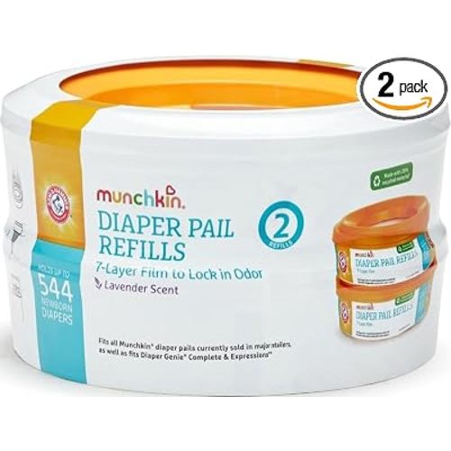 Munchkin Arm & Hammer Diaper Pail Refills, Lavender, 2 Pack