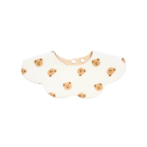 Organic Muslin 7-Layer Dribble Bib - Teddy Bear