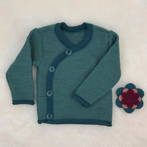 DISANA Organic Merino Wool Sweater for Babies/Toddlers – Pacific Mint, Size 74/80