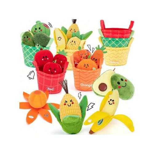 Sensory Toys 6-9-12 Months - 16 Pieces Cloth Plush Food, Soft Rattle Fruits And Vegetables Sorting, Crinkles And Textures Sensory Montessori Toys Colors And Shapes Learning | SHEIN USA