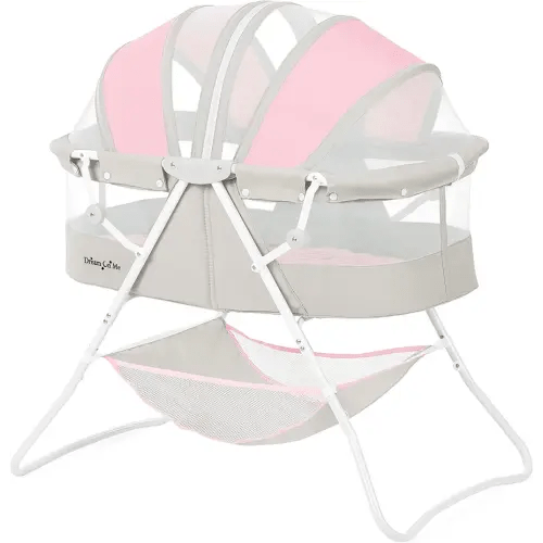 Dream On Me Karley Bassinet in Grey and Pink