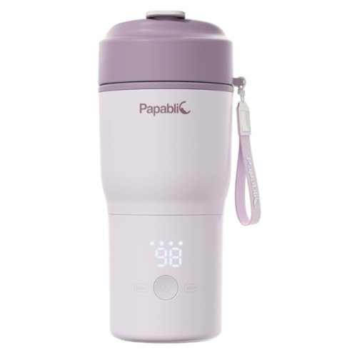 Papablic Portable Bottle Warmer – Fast Heating Baby Bottle Warmer on The Go, Wide Mouth & Smart Temperature Control, Car & Outdoor Feeding, Spodumene Purple