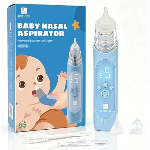 Nasal Aspirator for Baby, Electric Baby Nose Suction with 5 Adjustable Levels Suction, USB-C Rechargeable Mucus Cleaner with Lights and Music, Baby Nasal Aspirator for Toddler with 3 Silicone Tip