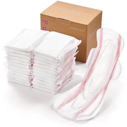 PurComfy Premium Postpartum Pads with Wings, 24 Count