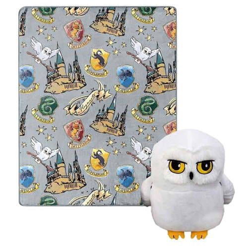 Harry Potter Hedwig Magic Kids Silk Touch Throw Blanket with Plush Hugger