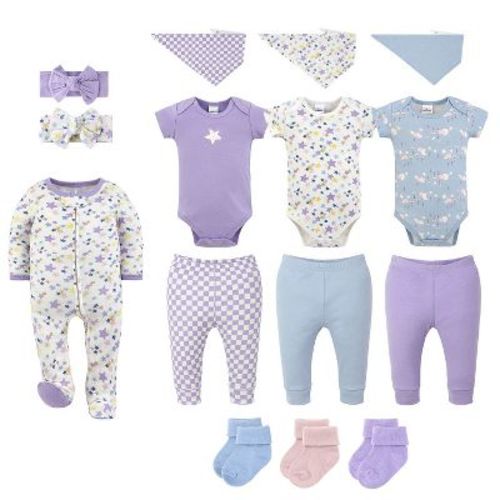The Peanutshell Sky Sparkle 15-Piece Baby Girl Clothes Set, 6-9 Months