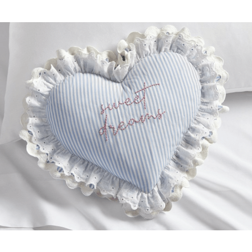 Sweet Dreams Embroidered Heart Pillow