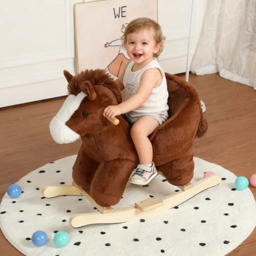Alvantor Kids Ride-on Rocking Horse with Music and Safety Belt for Ages 1-3