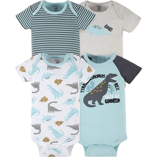 Gerber Short Sleeve Onesies, 3-6mo, 4-Pack