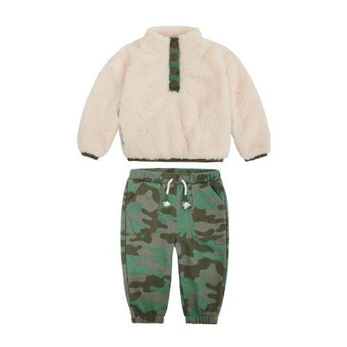 Wonderluxe Baby Boys' Teddy Fleece Pullover and Jogger Pants Set, 2-Piece, Sizes 0/3M-24M